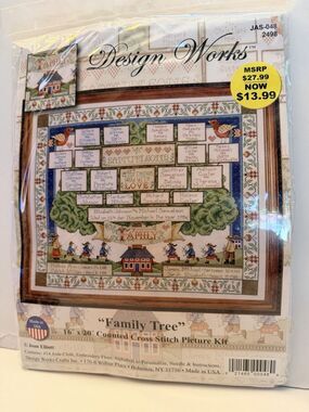 Design Works #2498 FAMILY TREE Counted Cross Stitch Kit 16"X20" Joan Elliott NEW